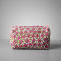 Thari Quilted Cotton Cosmetic Pouch Set of 3 - Pink Blossom Print Travel Organiser with Waterproof Lining