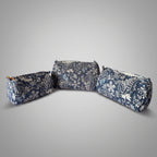 Thari Quilted Cotton Cosmetic Pouch Set of 3 - Blue Indigo Paisley Print Travel Organiser with Waterproof Lining