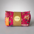 Thari Quilted Cotton Cosmetic Pouch Set of 3 - Hot Pink Floral Print Travel Organiser with Waterproof Lining