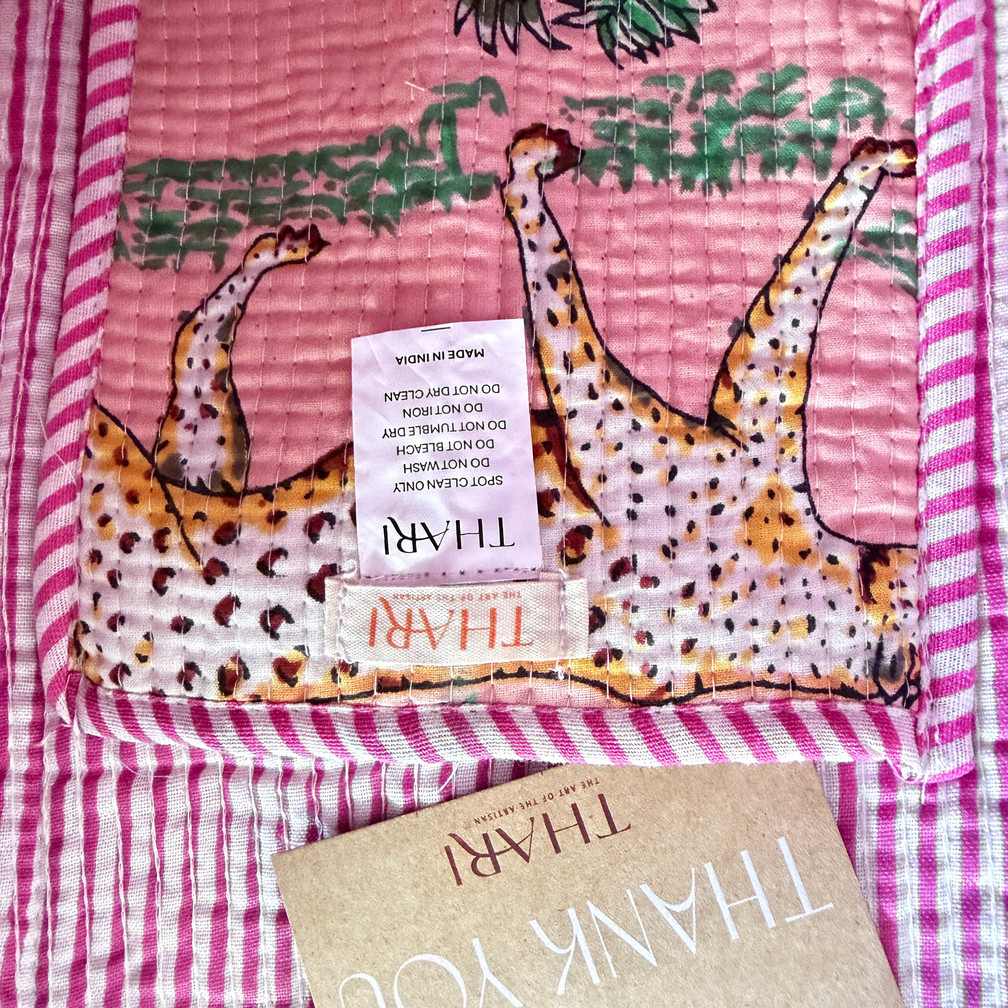 Thari Quilted Cotton Tote Bag - Jungle Safari Print Versatile Carry-All