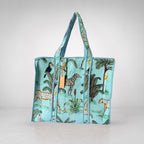 Thari Quilted Cotton Tote Bag - Jungle Safari Print Versatile Carry-All
