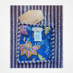 Thari Quilted Cotton Tote Bag - Indigo Garden Vine Print Versatile Carry-All