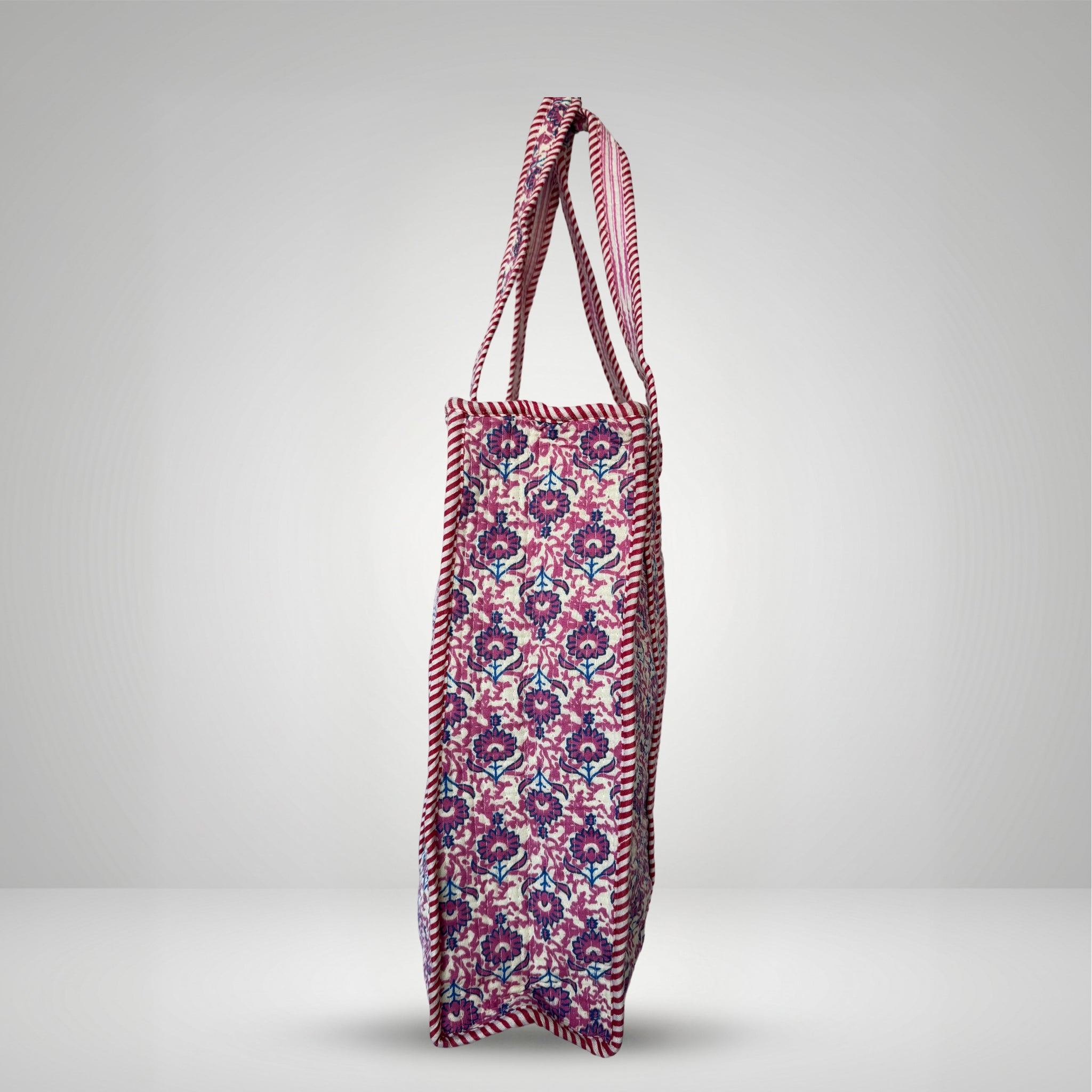 Pink Jasmine Vine Print Tote Bag
