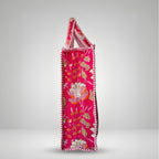 Thari Quilted Cotton Tote Bag - Fuchsia Bloom Print Versatile Carry-All