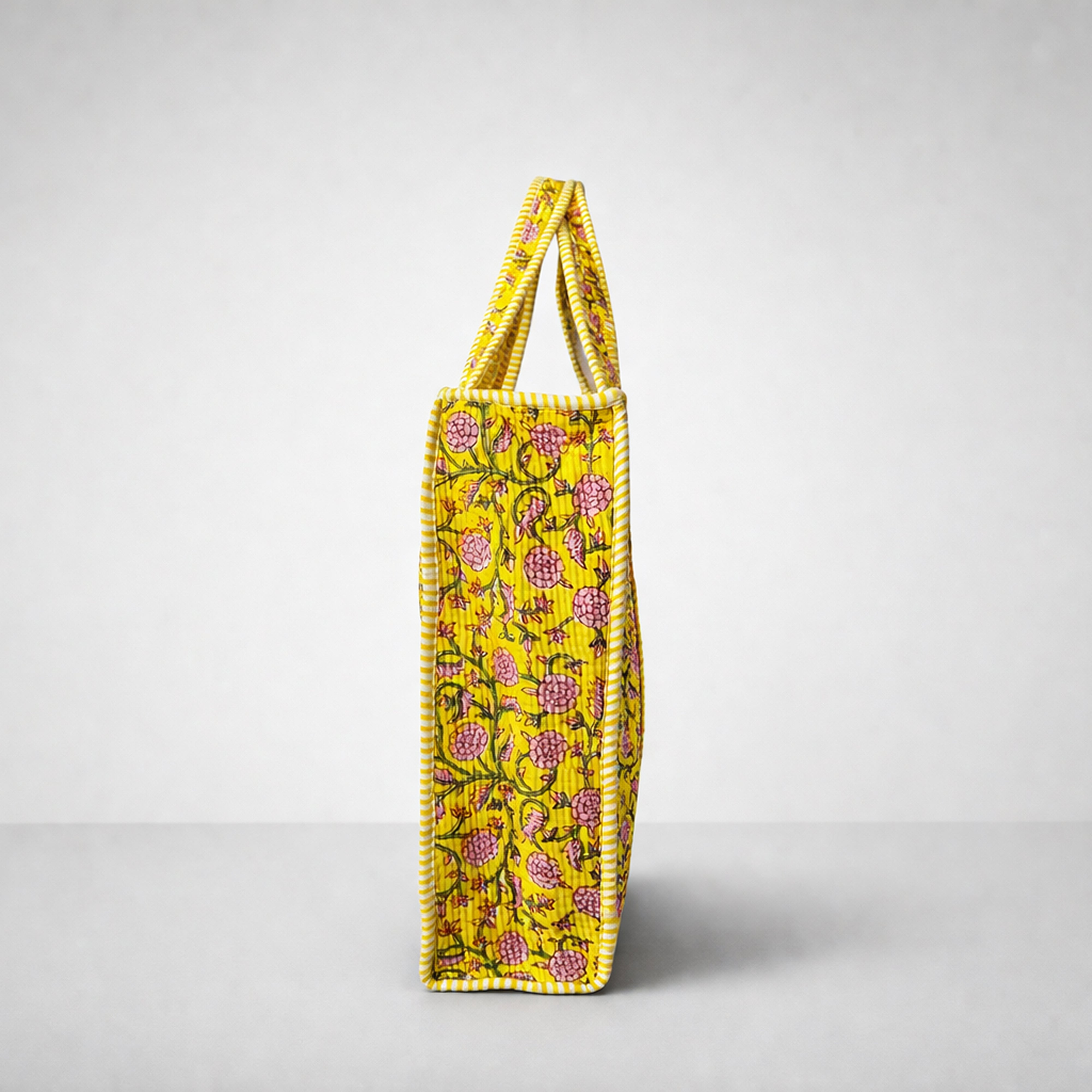 Golden Summer Bloom Print Tote Bag