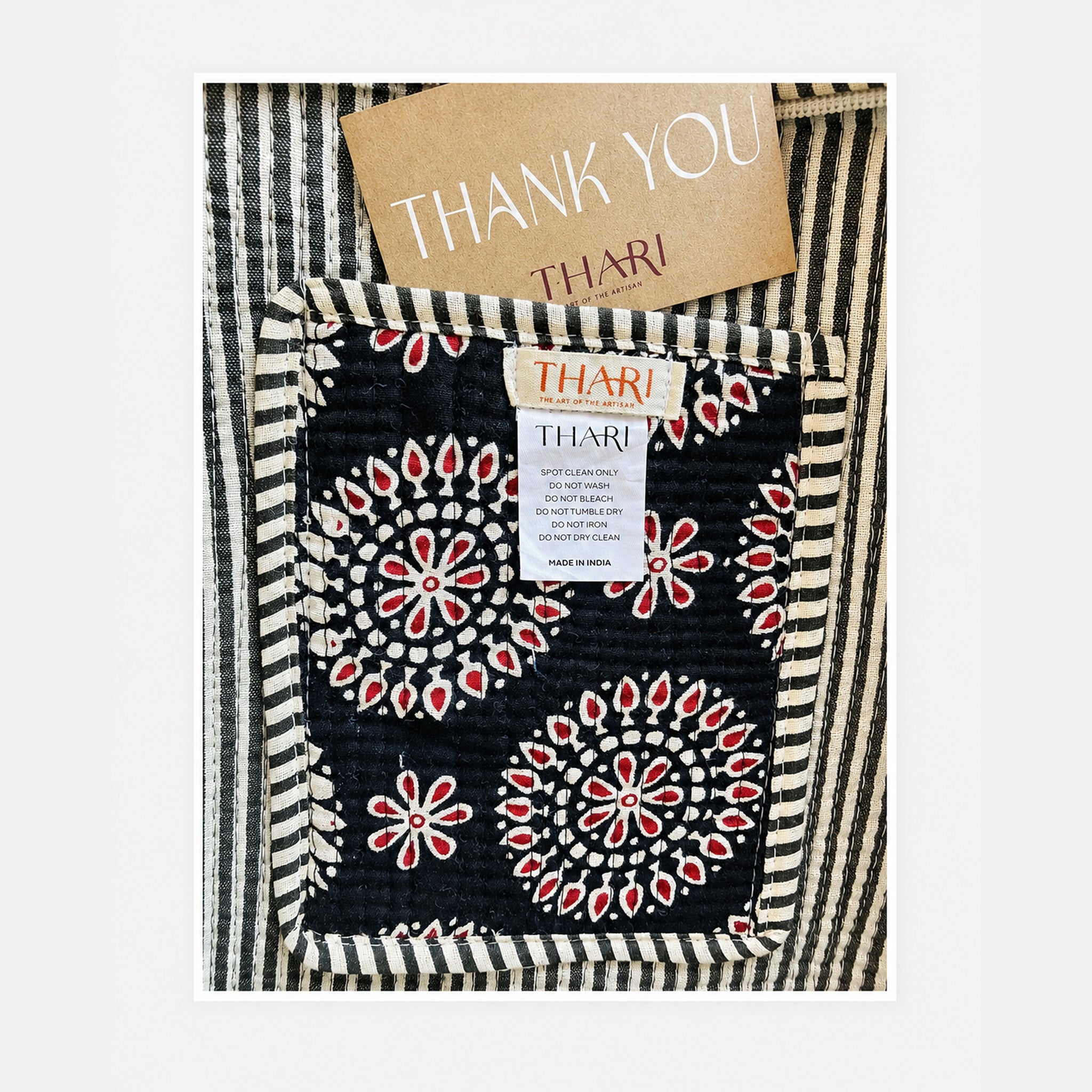 Black Mandala Print Tote Bag