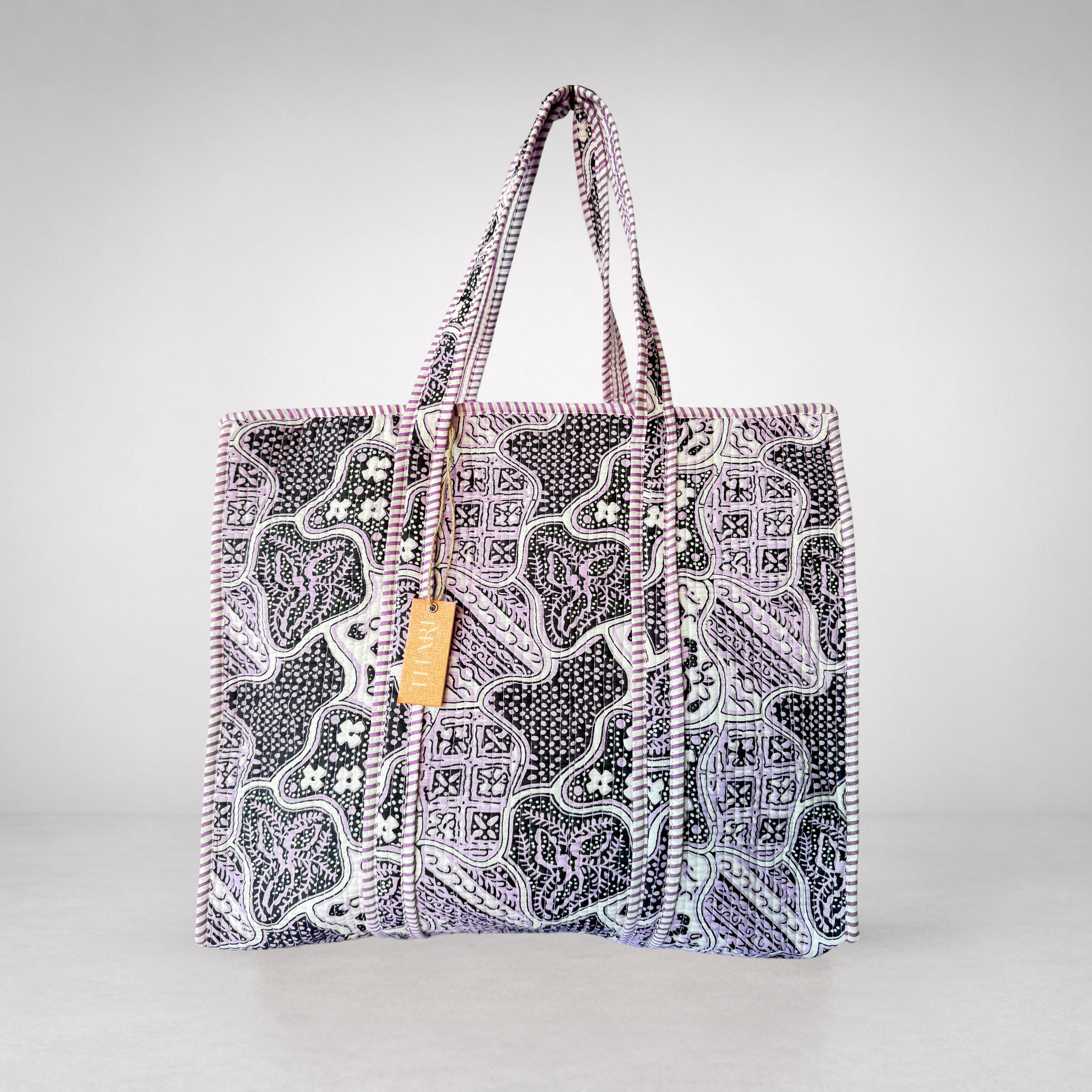 Midnight Orchid Abstract Print Tote Bag