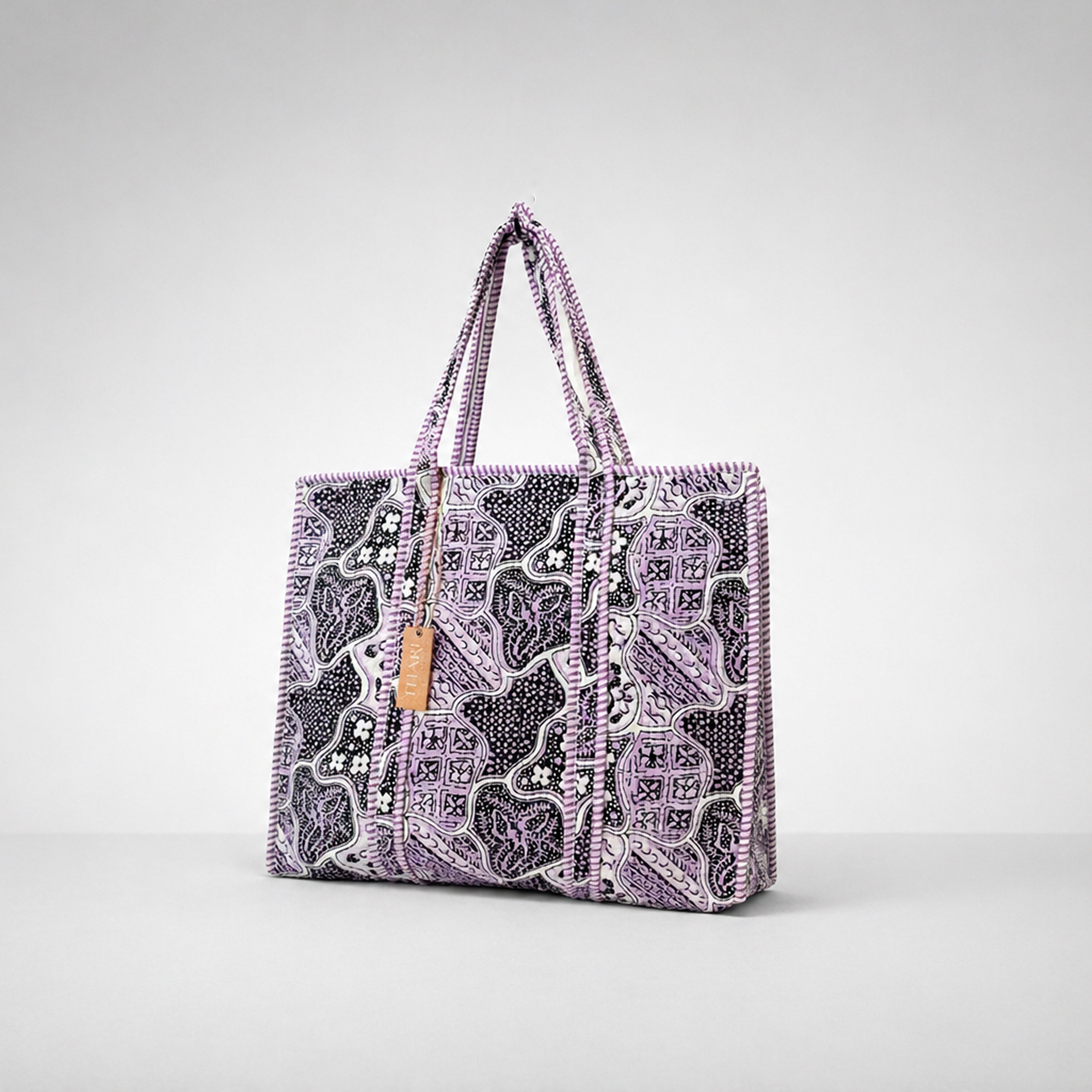 Midnight Orchid Abstract Print Tote Bag