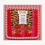 Thari Quilted Cotton Tote Bag - Red Tiger Stripe Print Versatile Carry-All