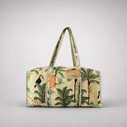 Thari Quilted Cotton Duffle Bag - Jungle Safari Print Weekender Travel Bag