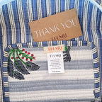 Thari Quilted Cotton Duffle Bag - Stripe & Palm Print Weekender Travel Bag