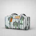 Stripe & Palm Print Overnight Bag