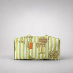 Thari Quilted Cotton Duffle Bag - Stripe & Palm Print Weekender Travel Bag