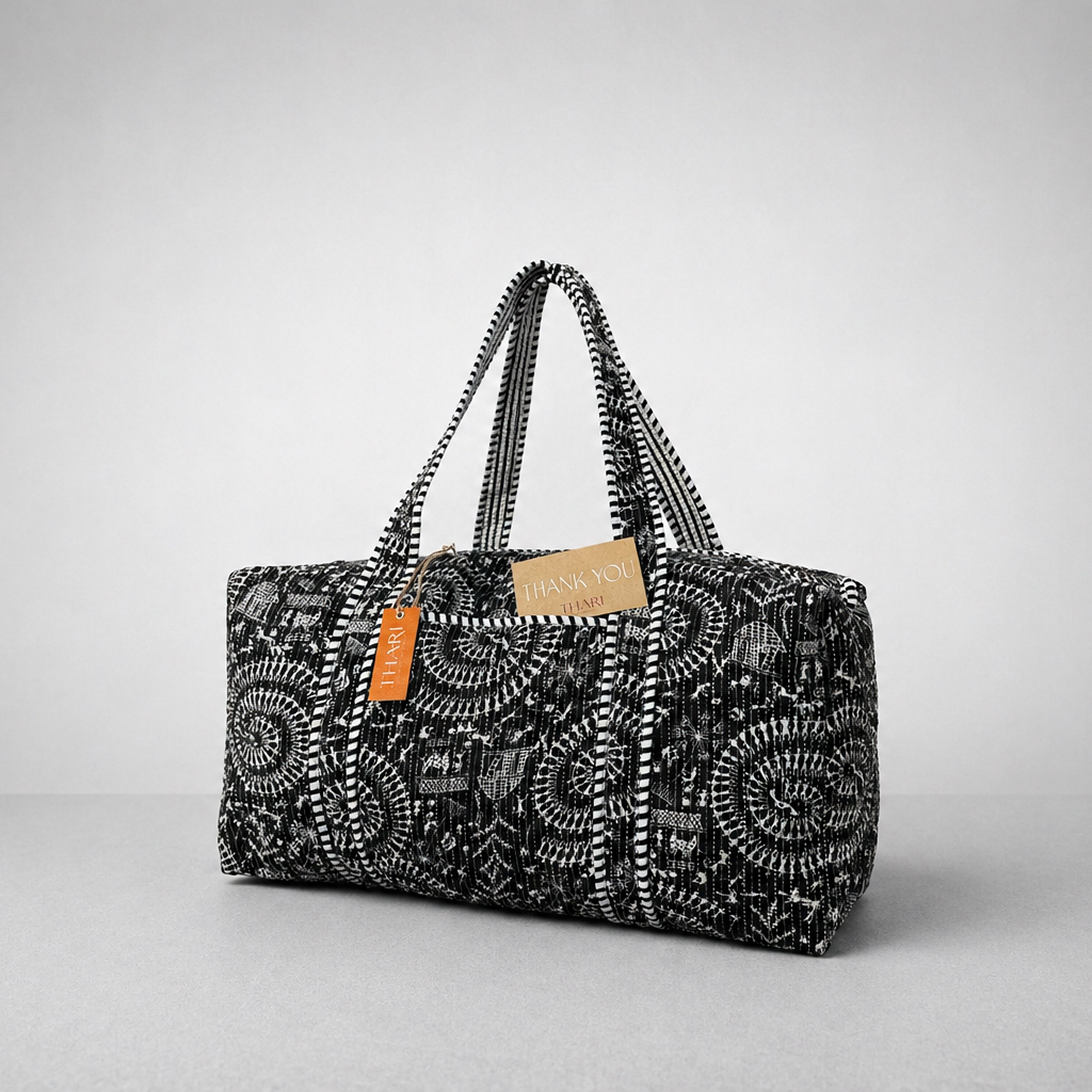 Black Heritage Print Overnight Bag