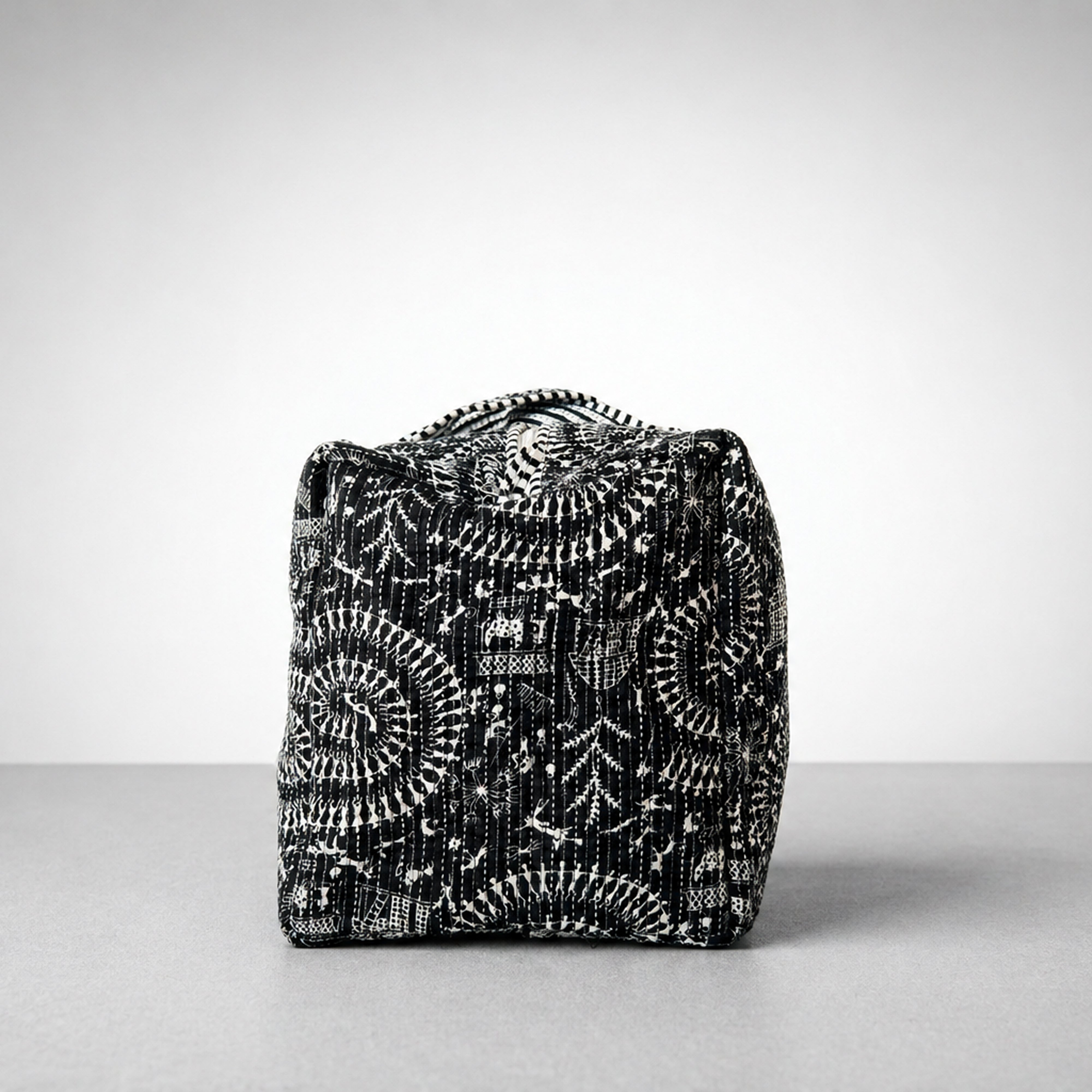 Black Heritage Print Overnight Bag
