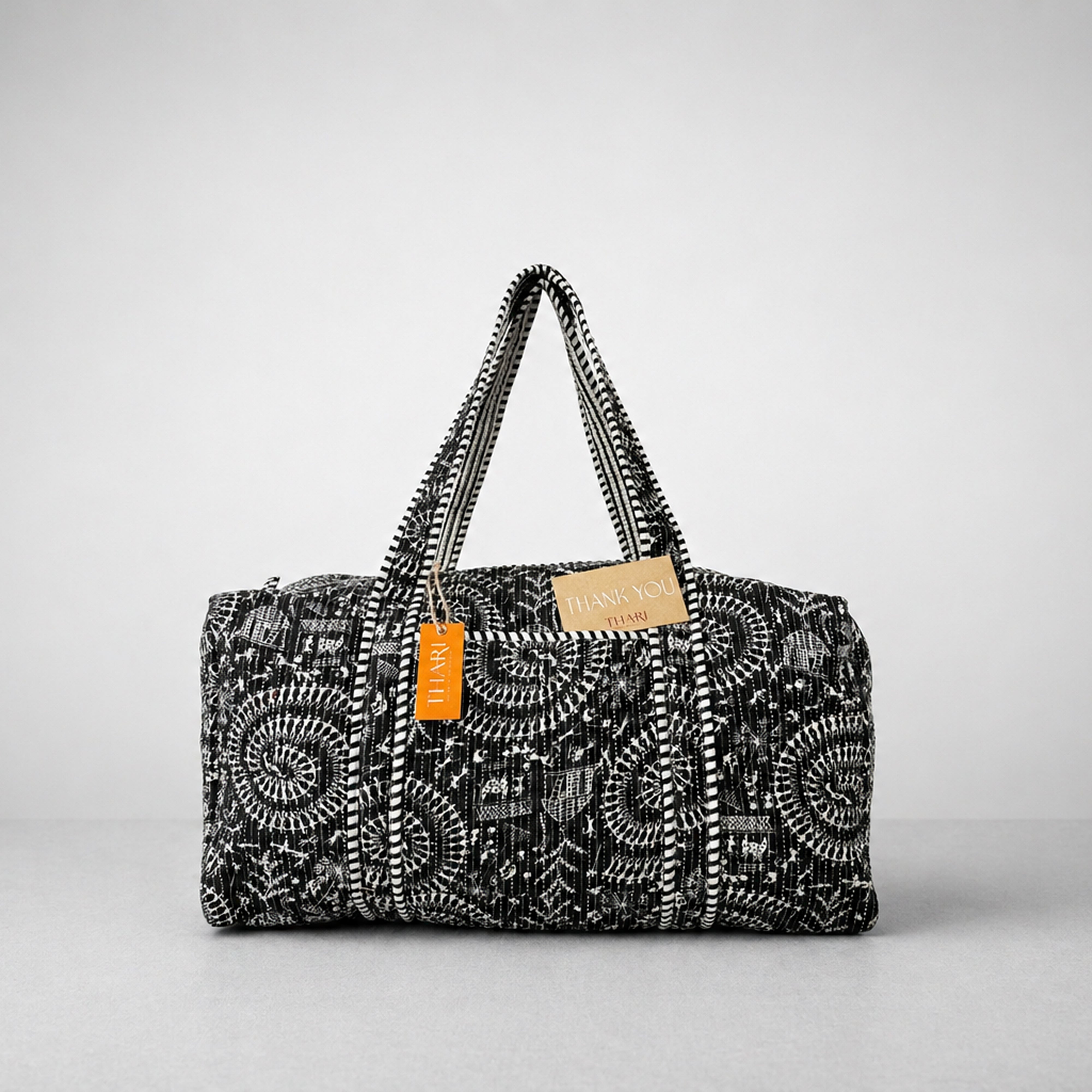 Black Heritage Print Overnight Bag