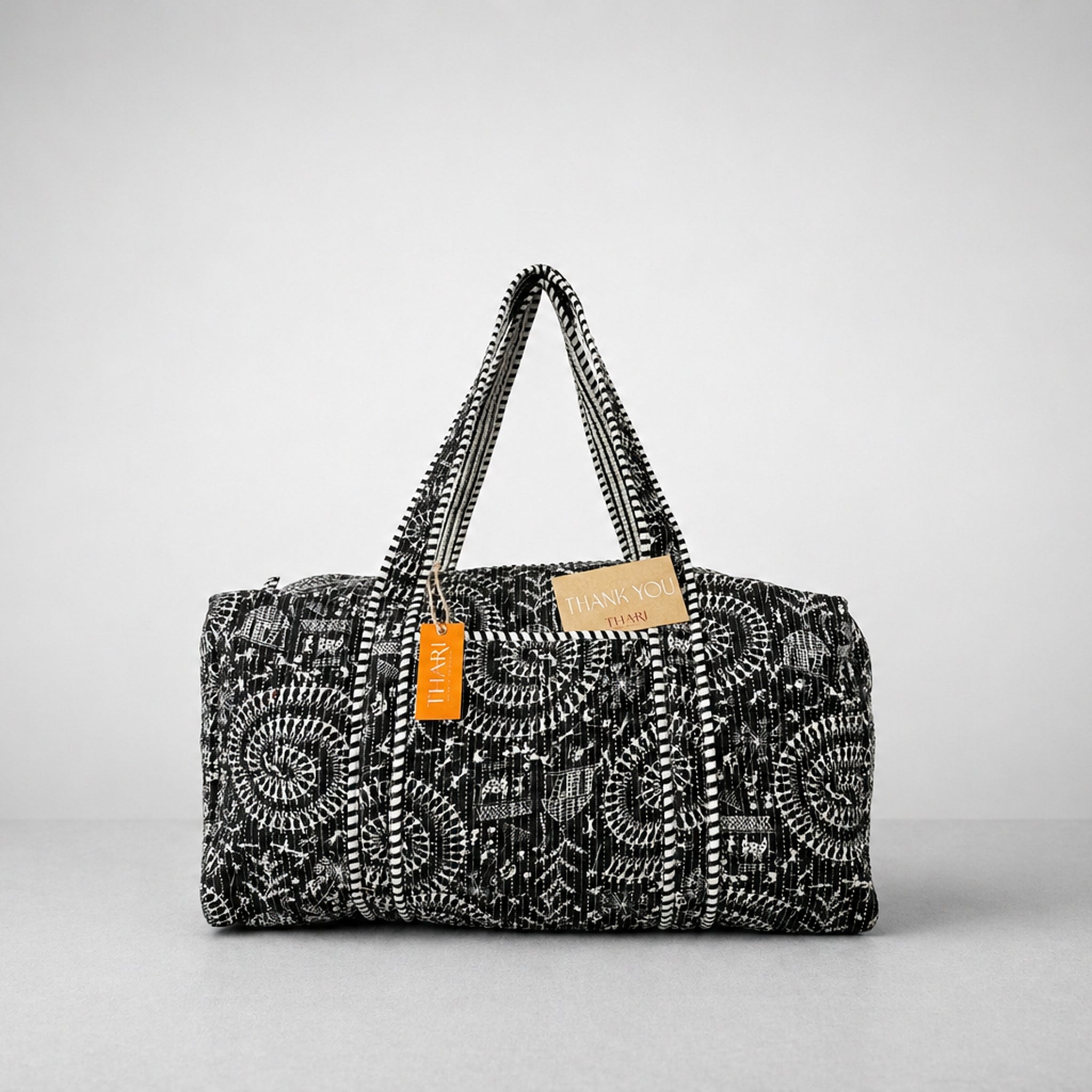 Black Heritage Print Overnight Bag
