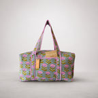 Thari Quilted Cotton Duffle Bag - Poppy Print Weekender Travel Bag