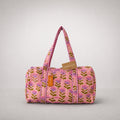 Thari Quilted Cotton Duffle Bag - Poppy Print Weekender Travel Bag