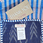 Thari Quilted Cotton Duffle Bag - Indigo Ikat Print Weekender Travel Bag