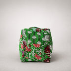 Thari Quilted Cotton Duffle Bag - Green Garden Floral Print Weekender Travel Bag