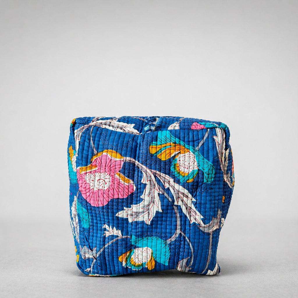 Thari Quilted Cotton Duffle Bag - Multi-Floral Print Weekender Travel Bag