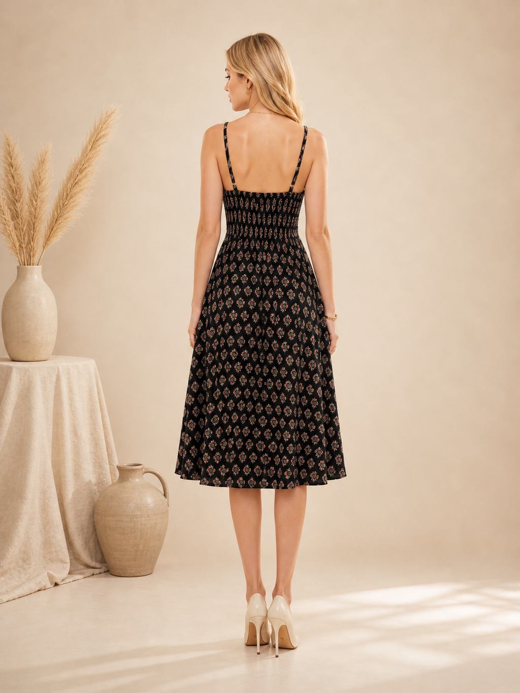 Thari Hand Printed Cotton Dress - Paiseley Print Maxi