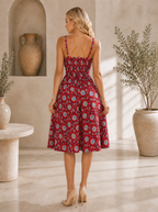 Thari Hand Printed Cotton Dress - Floral Print Maxi