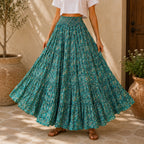 The Thari Hand-Printed Paisley Print Cotton Maxi Skirt