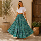 The Thari Hand-Printed Paisley Print Cotton Maxi Skirt