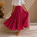 The Thari Hand-Printed Geometric Print Cotton Maxi Skirt