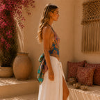 The Thari Hand-Printed Reversible Silk Bralette — Rani