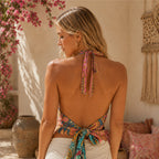 The Thari Hand-Printed Reversible Silk Bralette — Rani