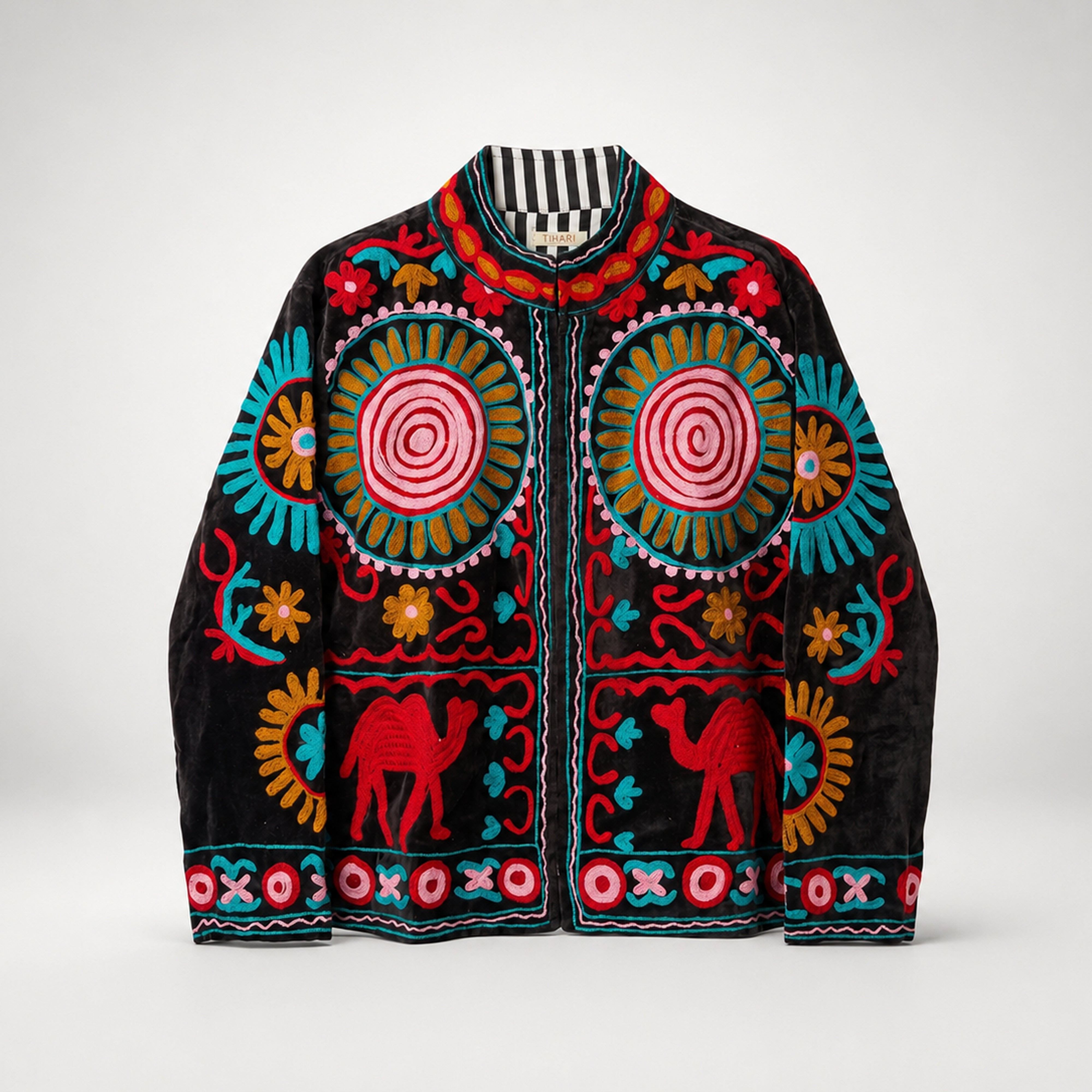 The Thari Hand-Embroidered Velvet Suzani Blazer