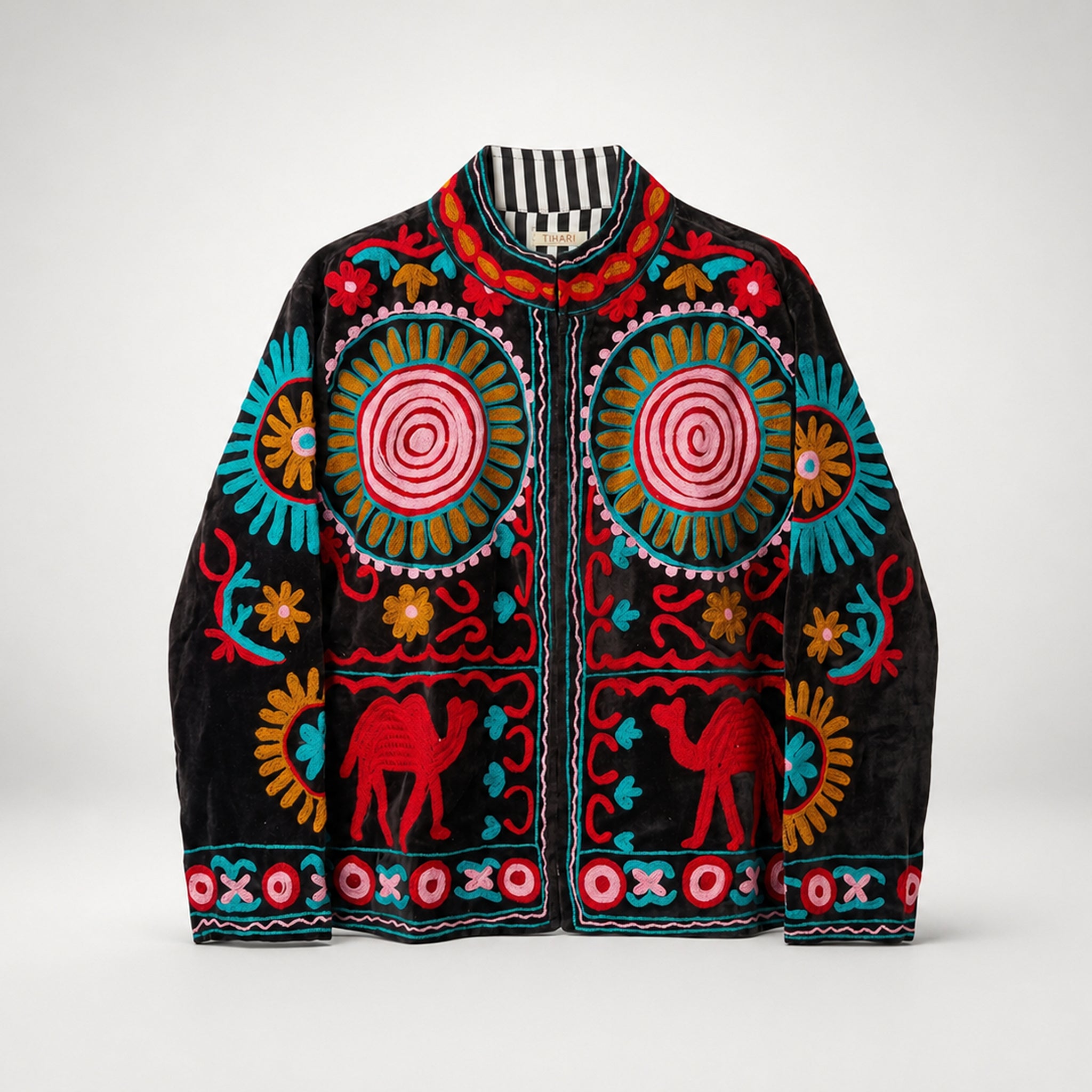 The Thari Hand-Embroidered Velvet Suzani Blazer