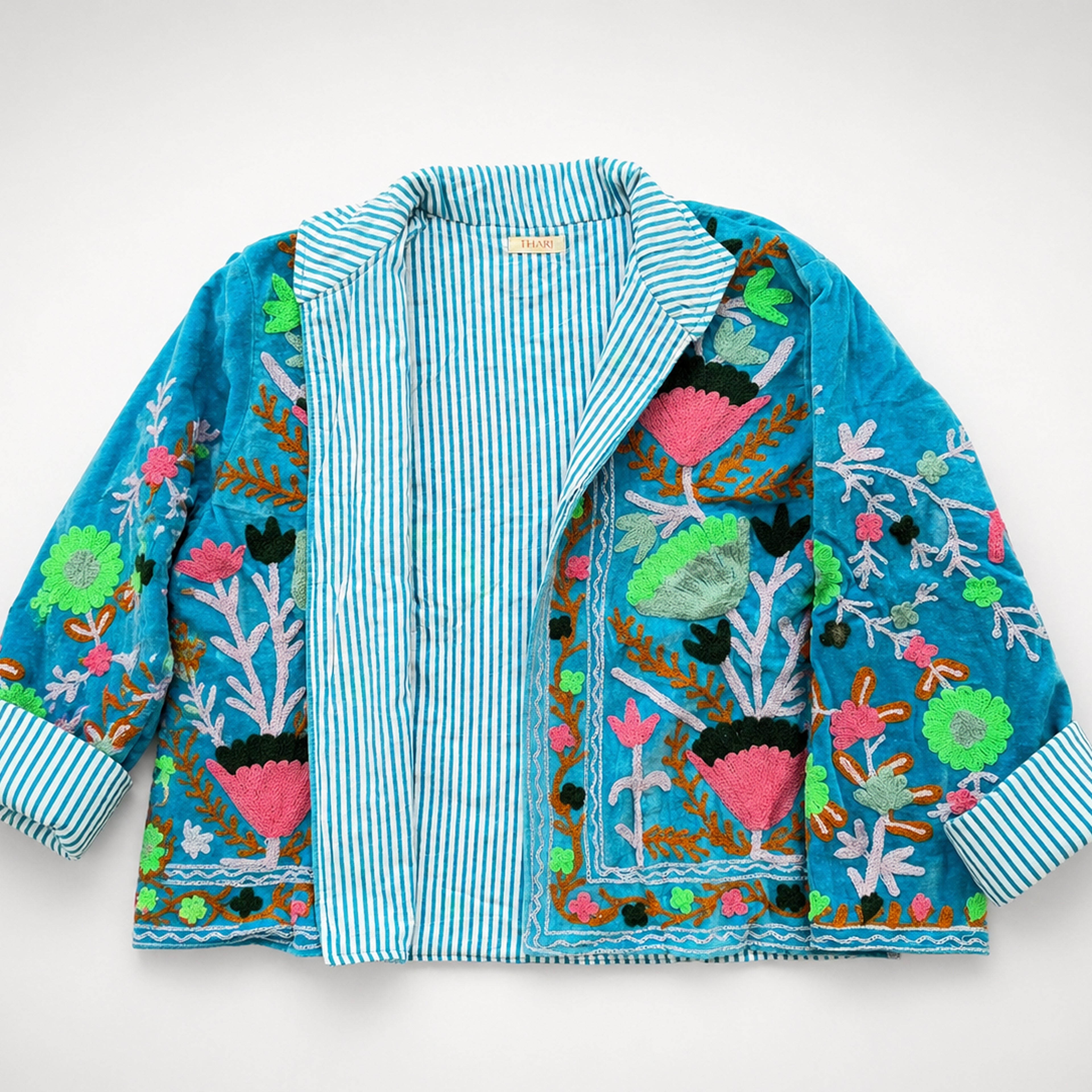 The Thari Hand-Embroidered Velvet Suzani Blazer