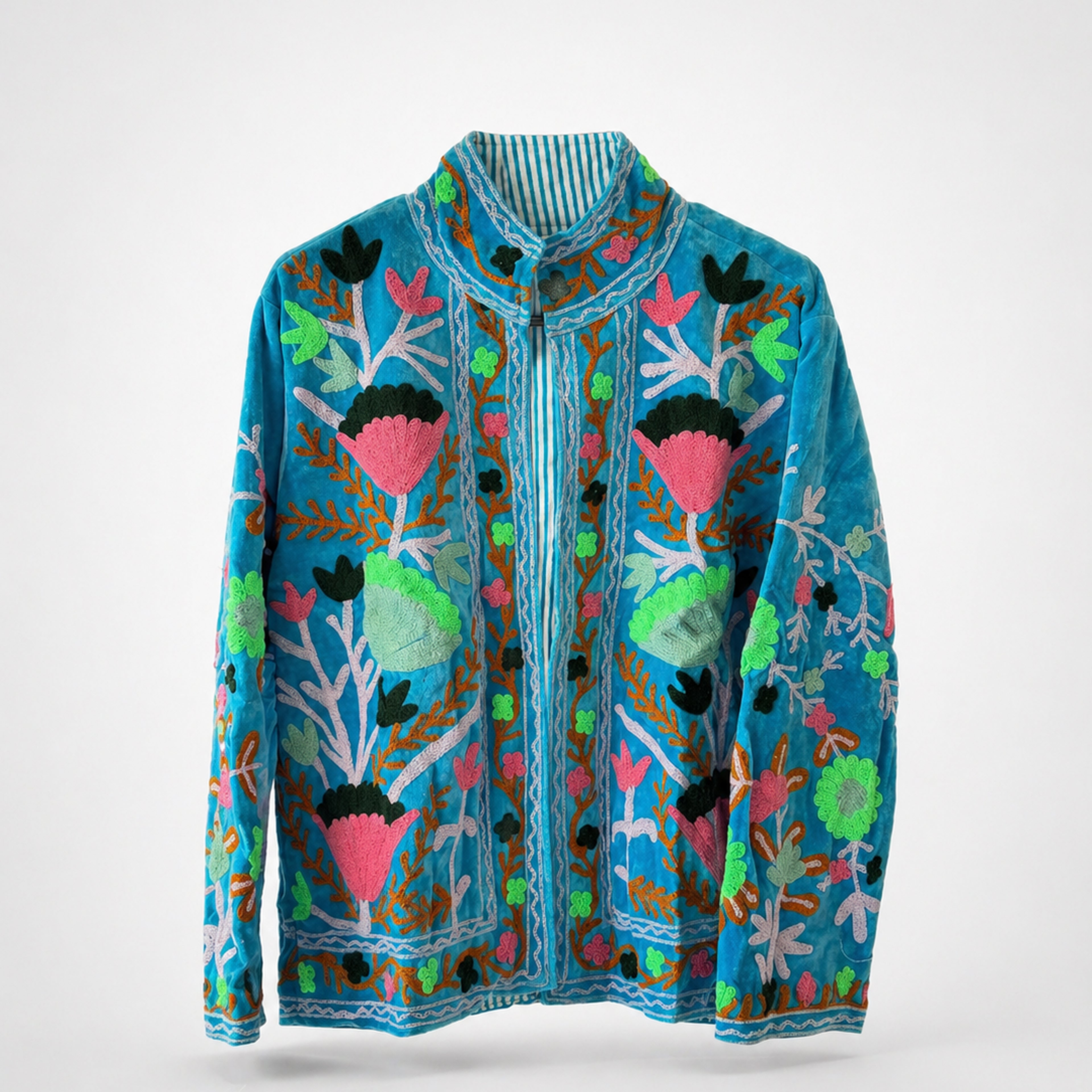 The Thari Hand-Embroidered Velvet Suzani Blazer
