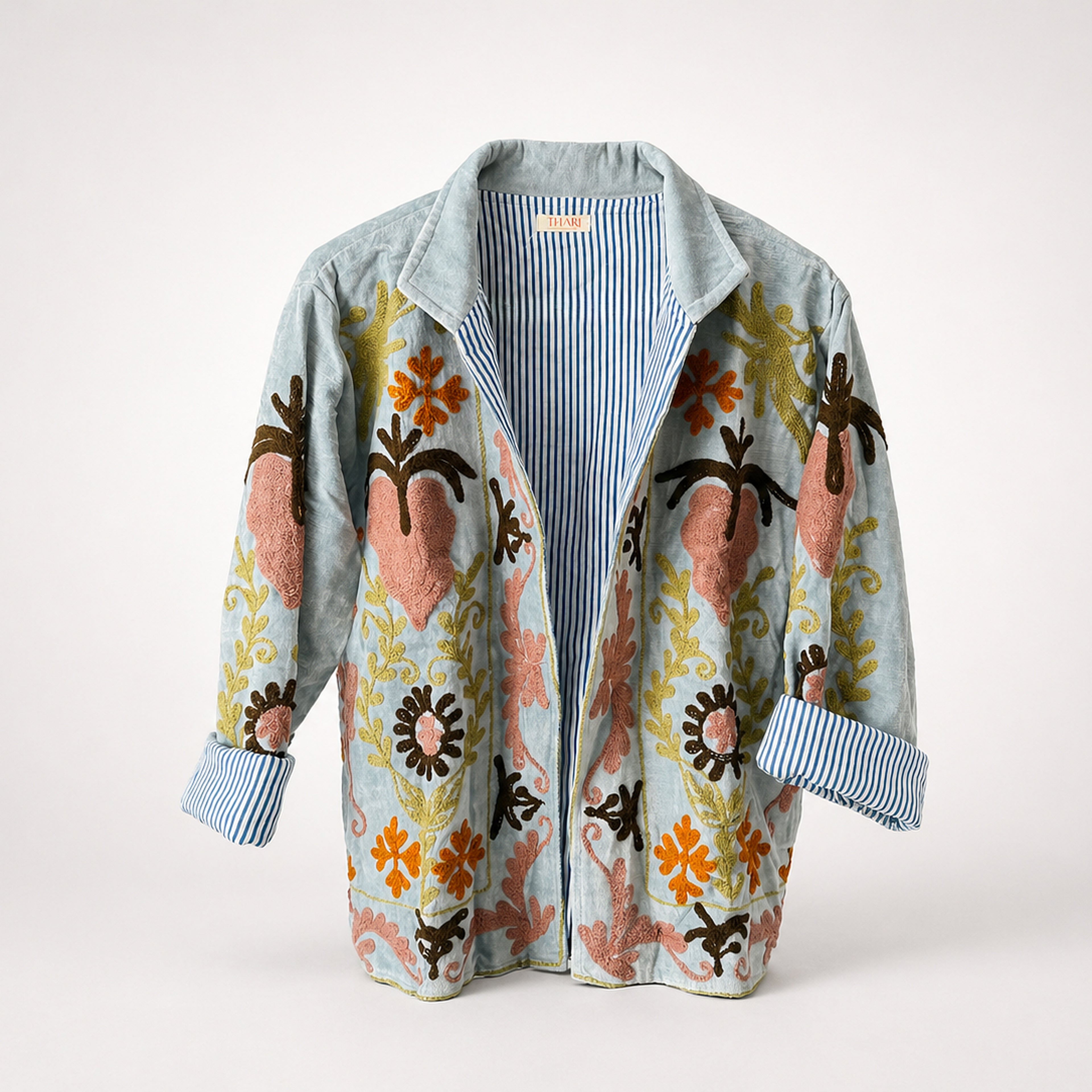 The Thari Hand-Embroidered Velvet Suzani Blazer
