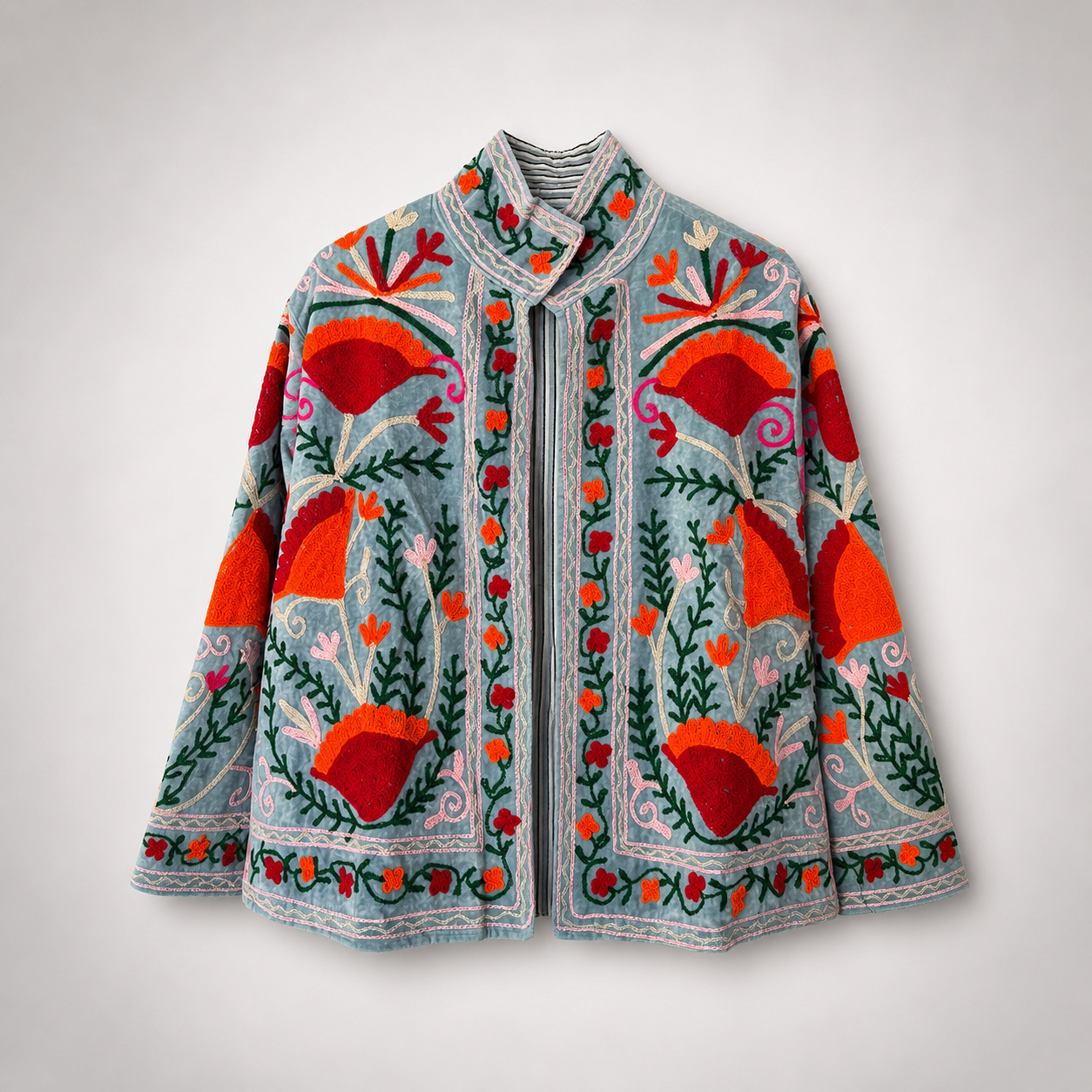 The Thari Hand-Embroidered Velvet Suzani Blazer