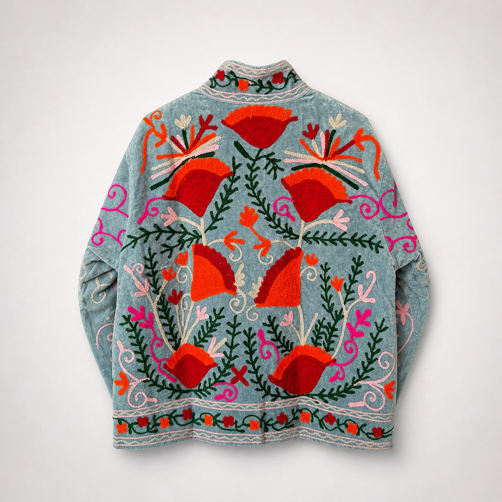 The Thari Hand-Embroidered Velvet Suzani Blazer