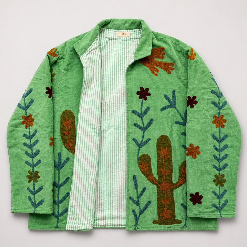 The Thari Hand-Embroidered Velvet Suzani Blazer