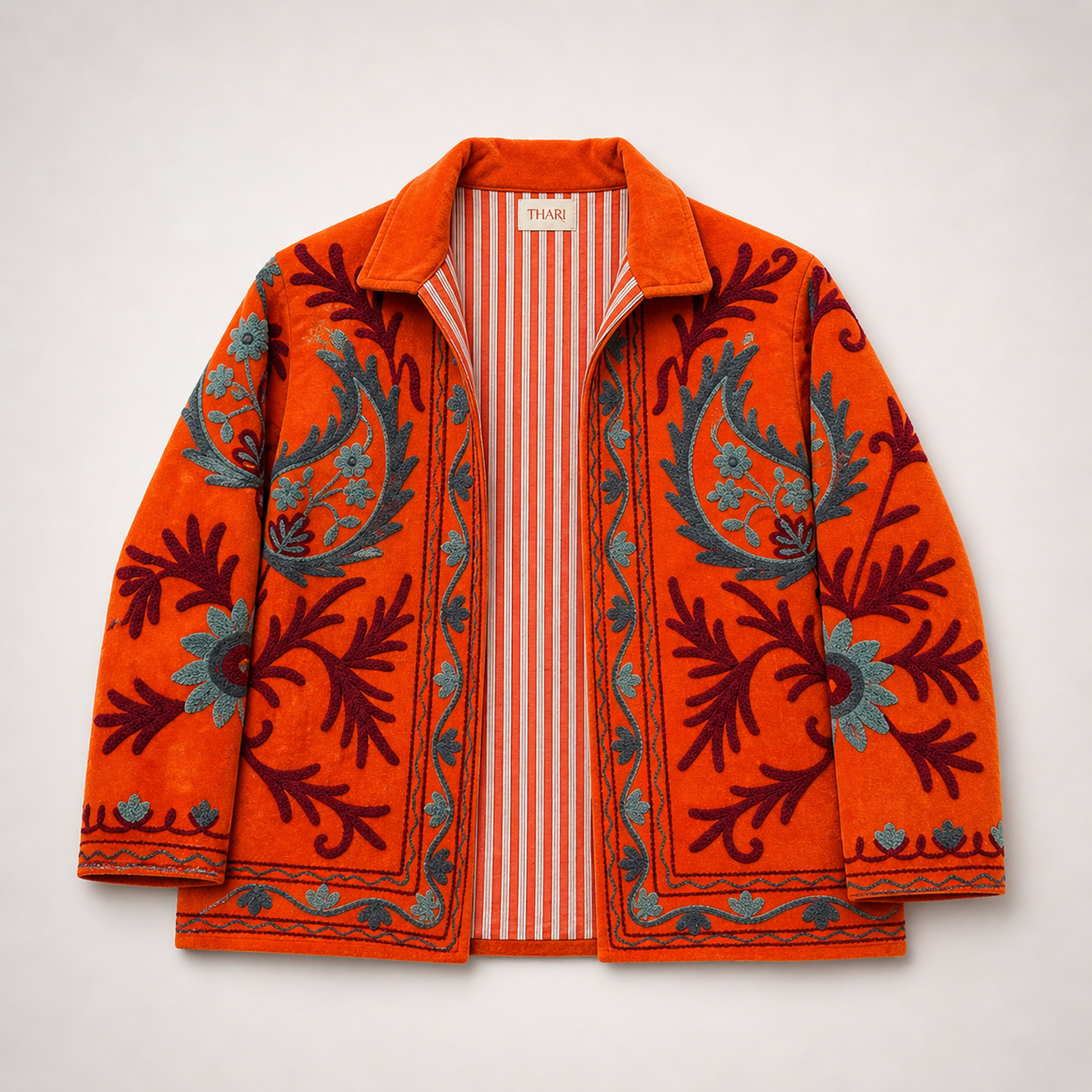 The Thari Hand-Embroidered Velvet Suzani Blazer