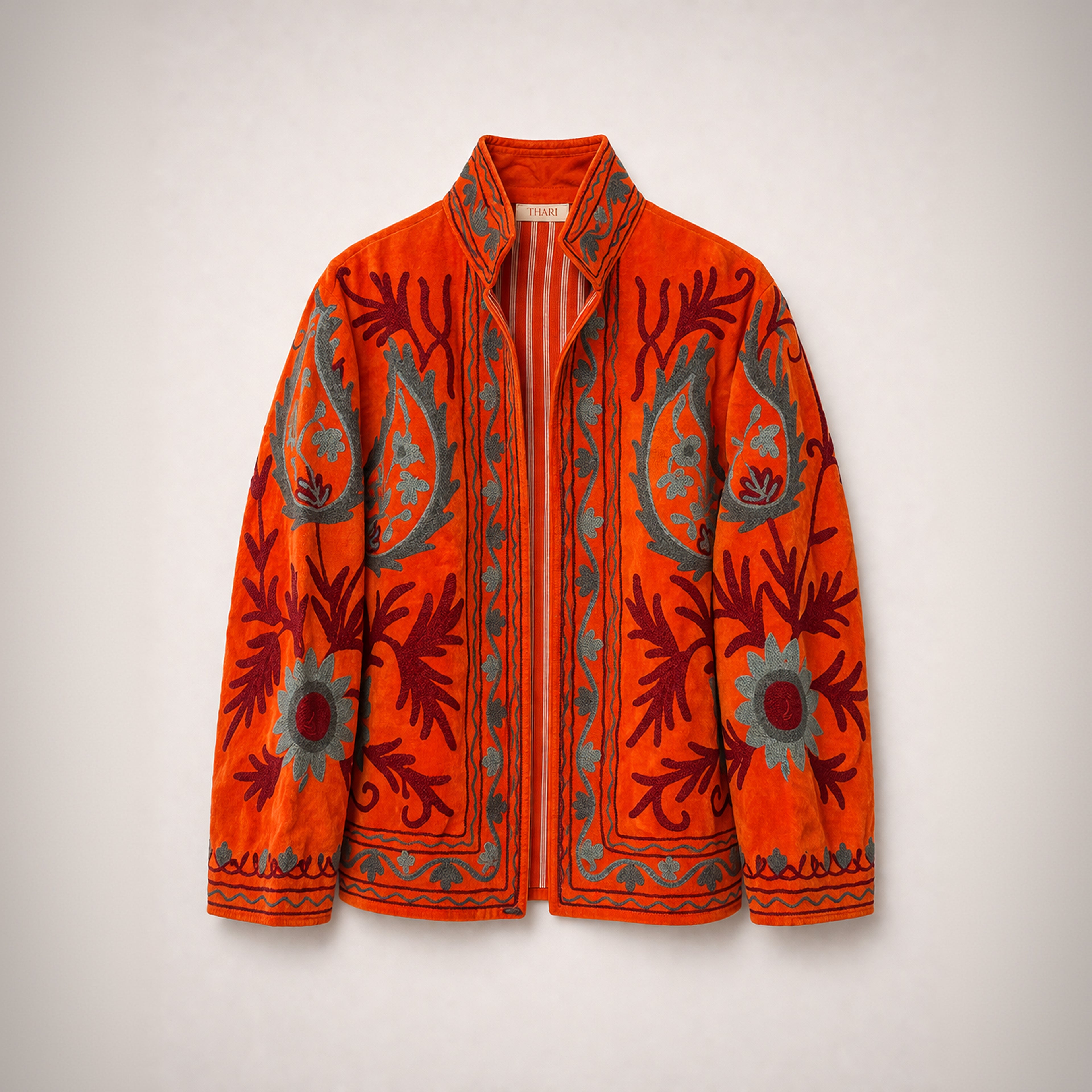 The Thari Hand-Embroidered Velvet Suzani Blazer