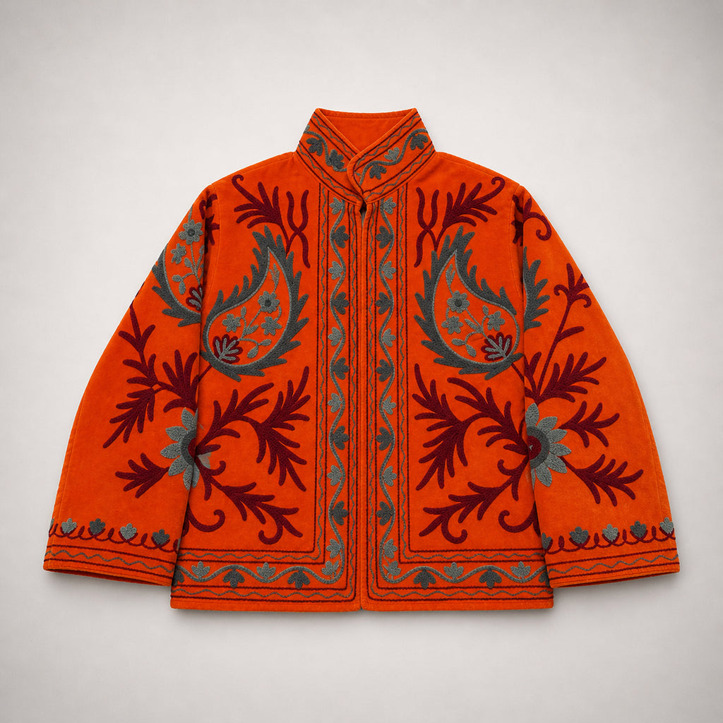 The Thari Hand-Embroidered Velvet Suzani Blazer