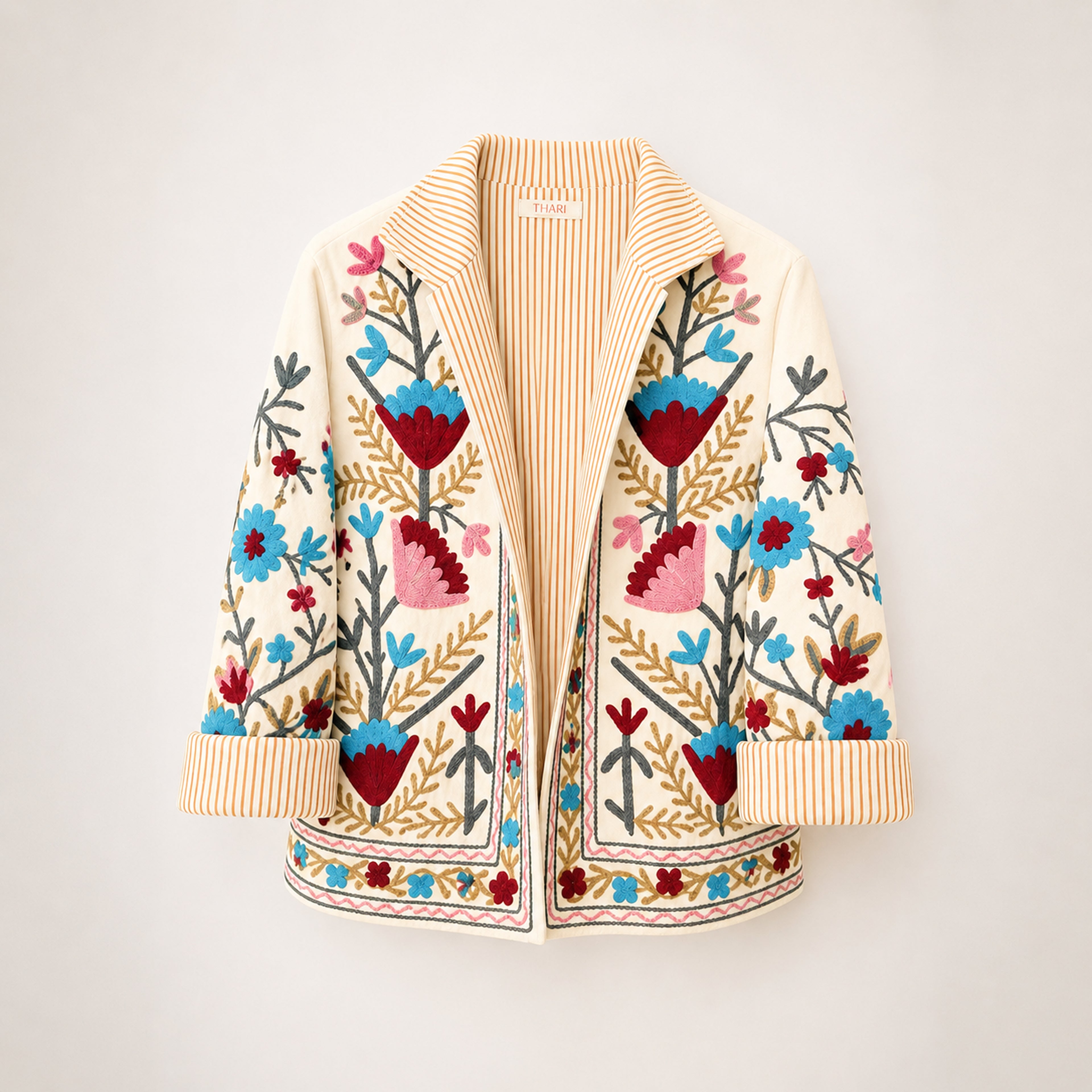 The Thari Hand-Embroidered Velvet Suzani Blazer