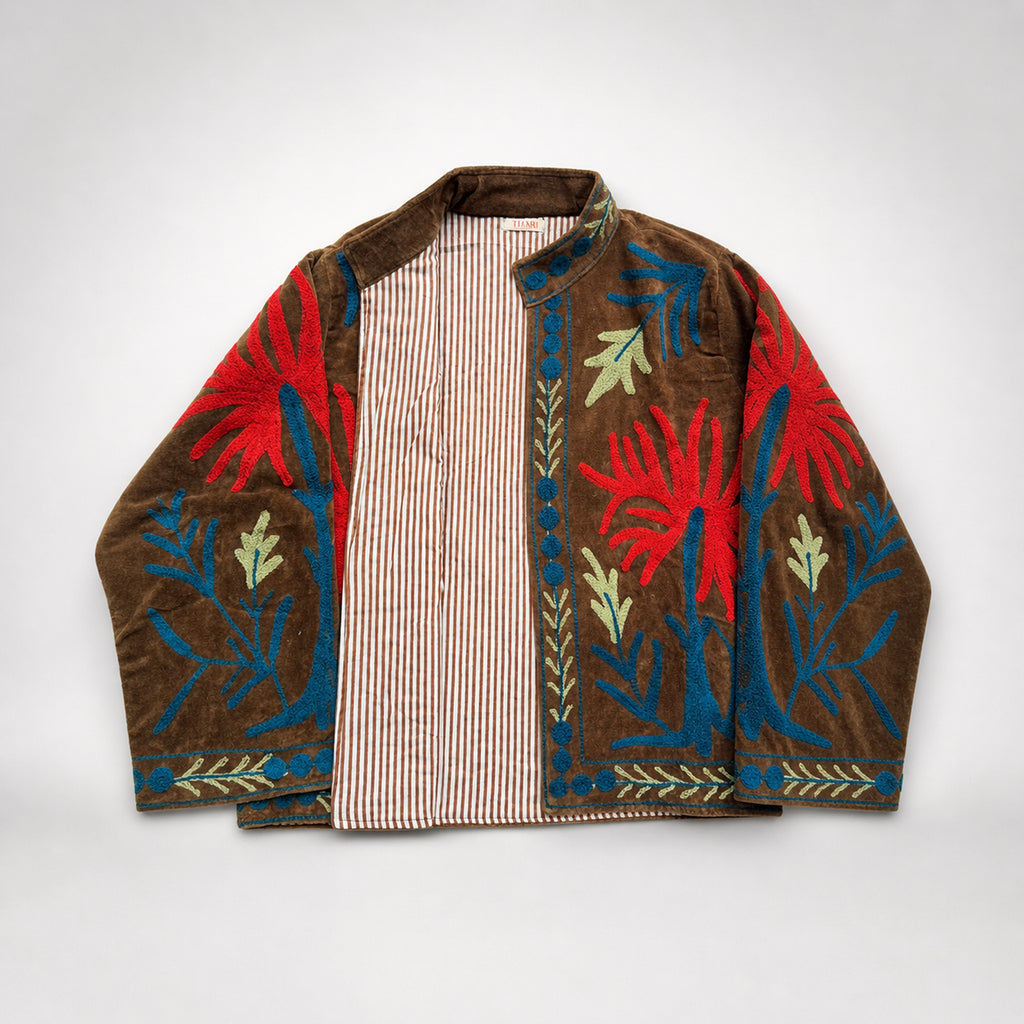 The Thari Hand-Embroidered Velvet Suzani Blazer