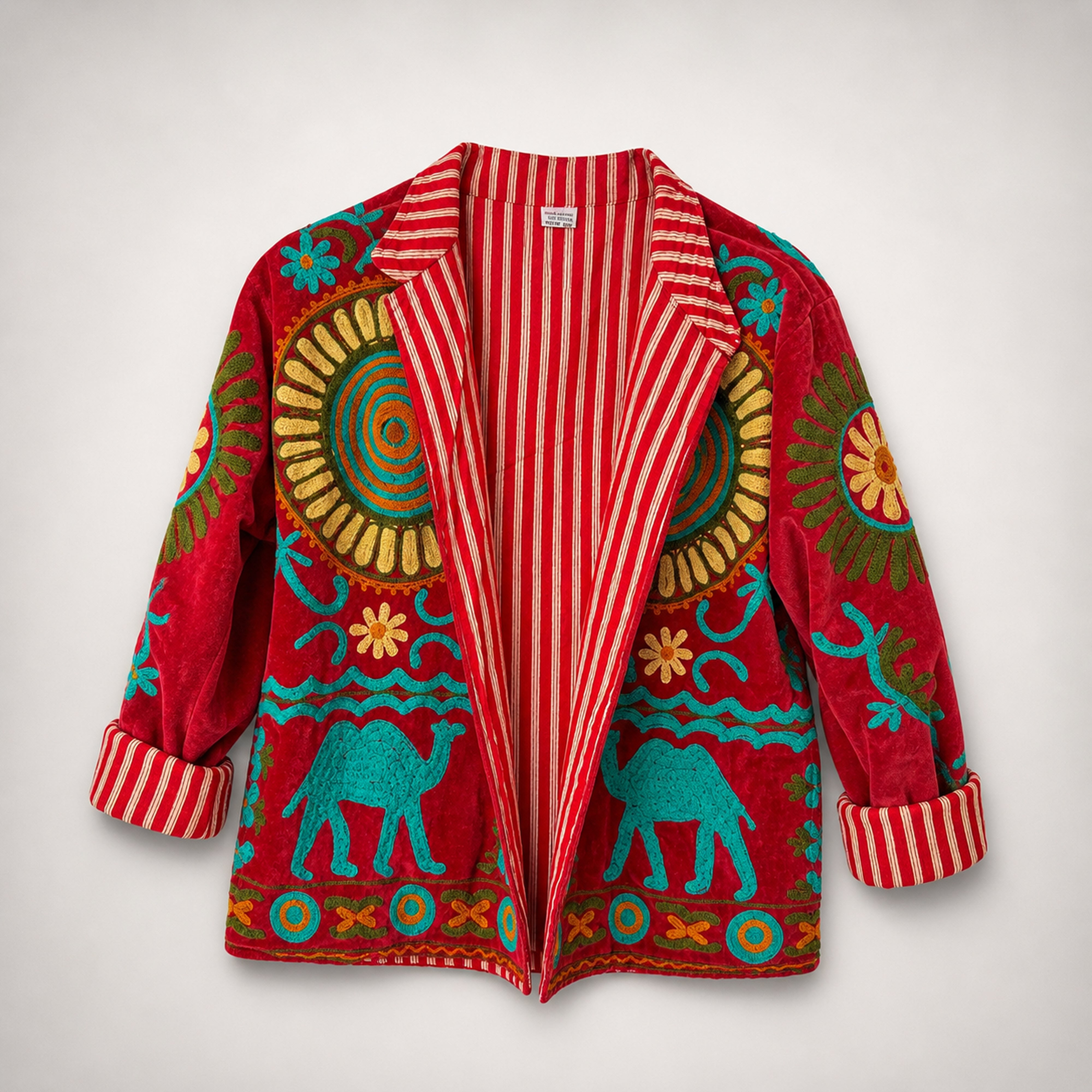 The Thari Hand-Embroidered Velvet Suzani Blazer