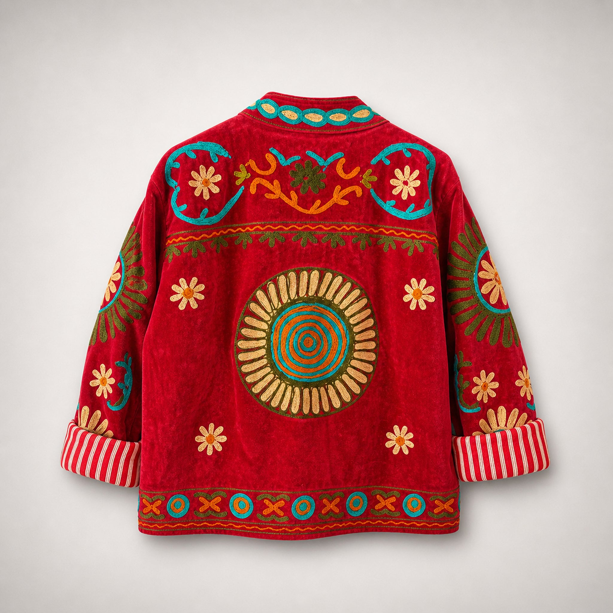 The Thari Hand-Embroidered Velvet Suzani Blazer