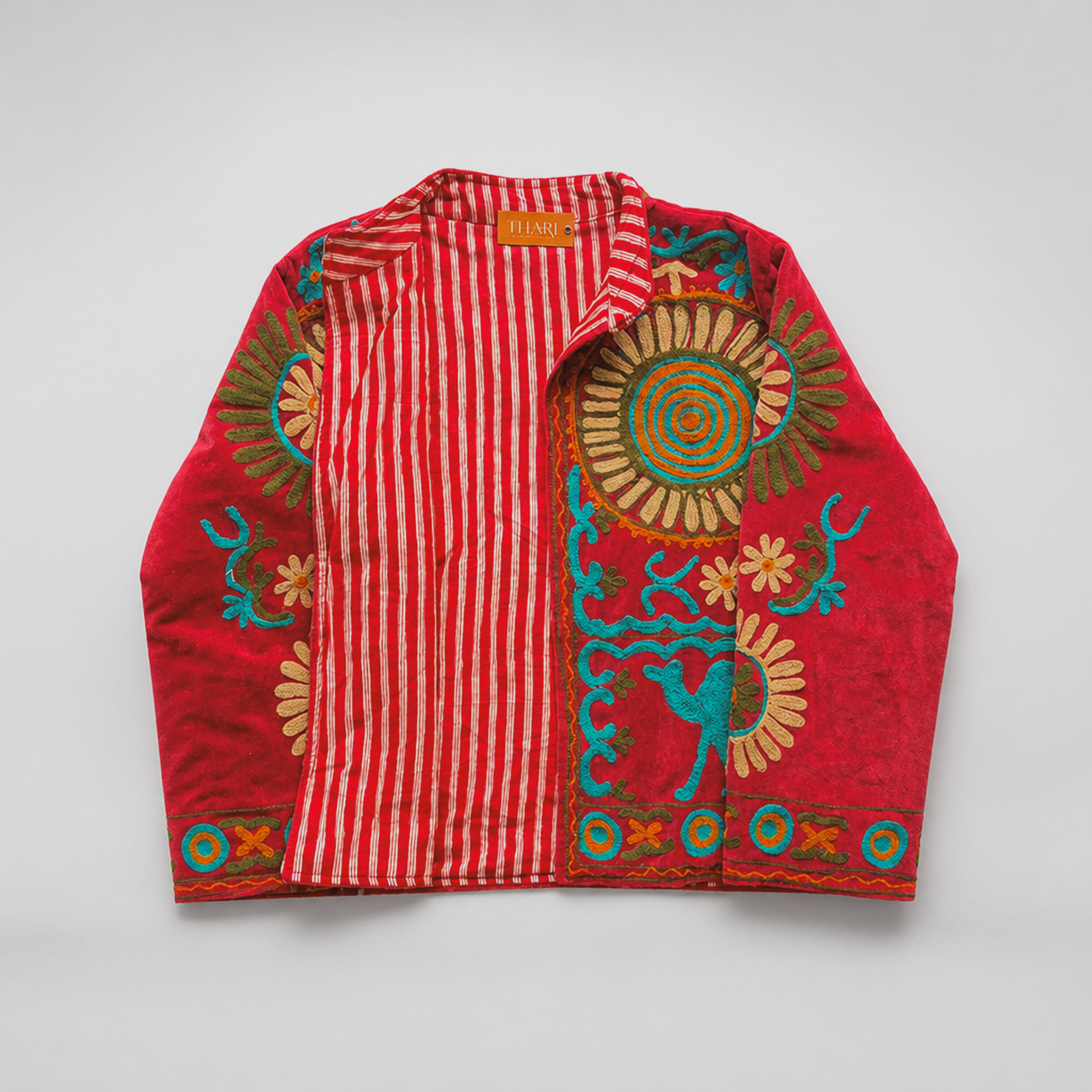 The Thari Hand-Embroidered Velvet Suzani Blazer