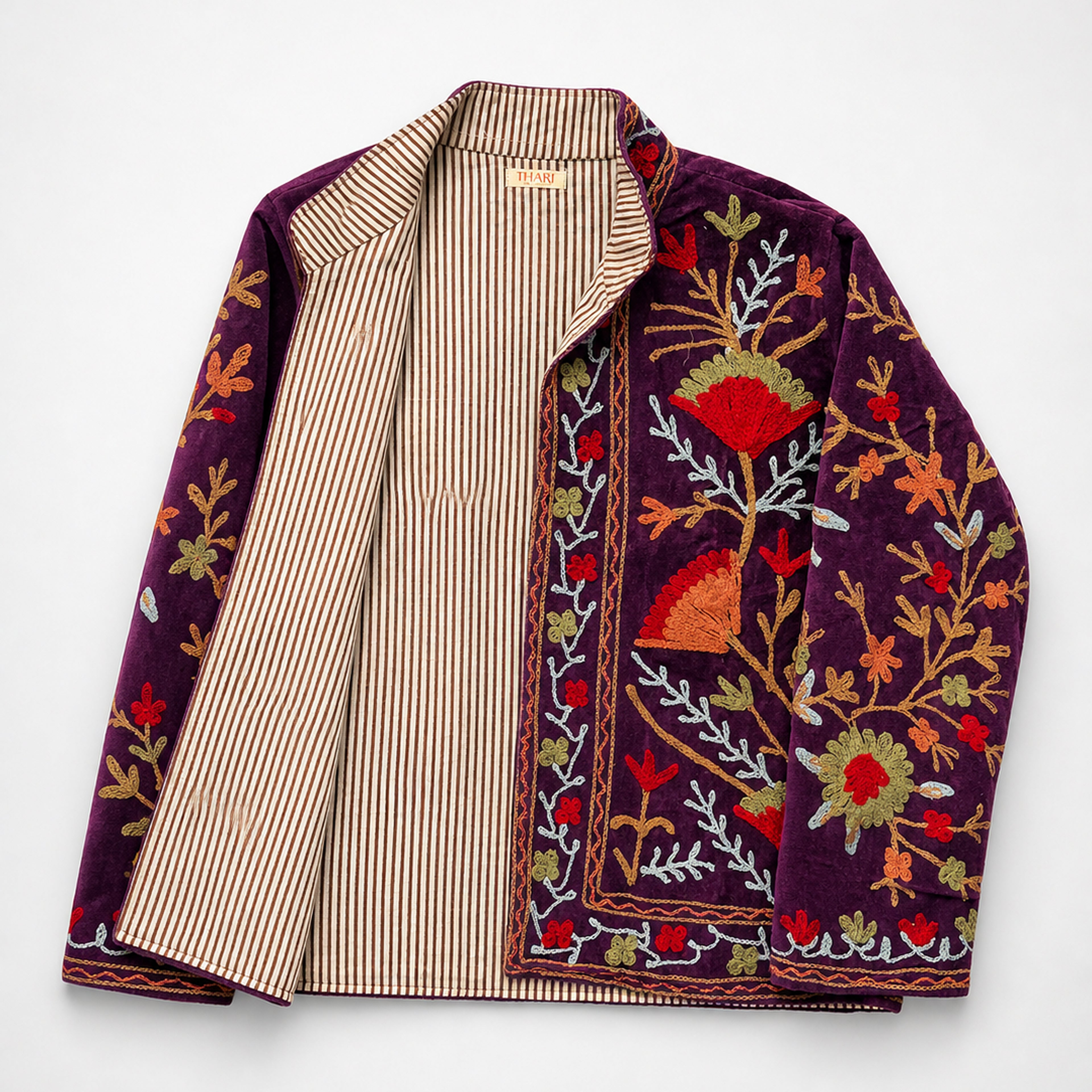The Thari Hand-Embroidered Velvet Suzani Blazer